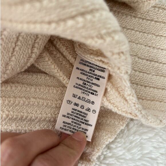 FREE PEOPLE I Can't Wait Cropped Sweater Ivory Large XS $108 NWT OB769077 - Picture 6 of 7